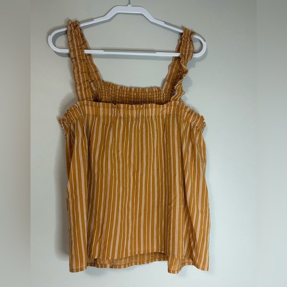 Banana Republic Gold Smocked Ruffled Tank Top, Size L - Picture 7 of 7